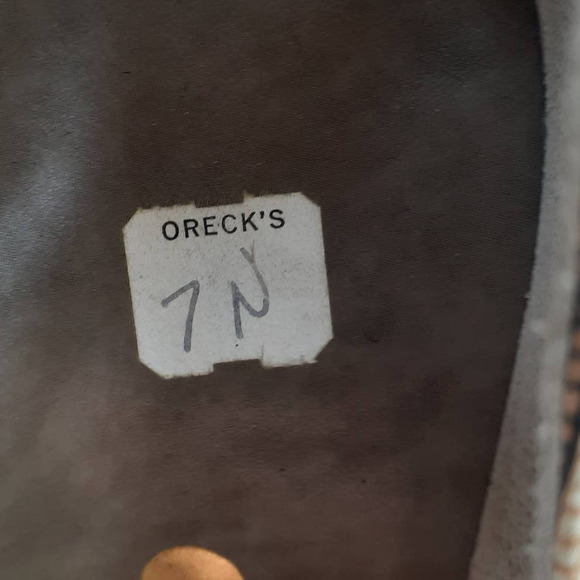 Ladies Vintage Palizzio Wooden Heeled Cloth & Leather Multi Colored Shoe 7AA - Picture 9 of 9